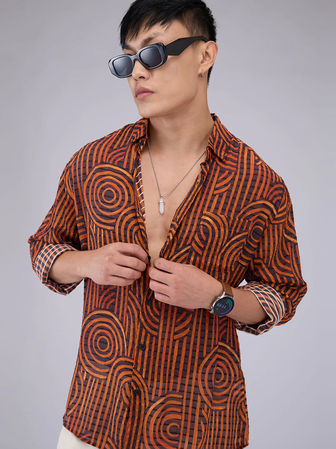 Phantasm Black Horizontal Dobby Striped Shirt - Image 2