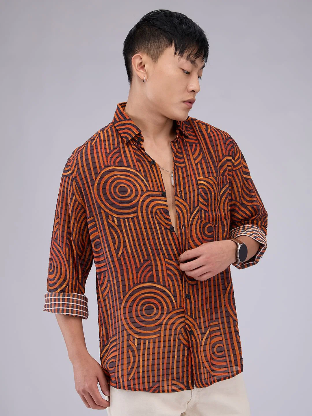 Phantasm Black Horizontal Dobby Striped Shirt - Image 5