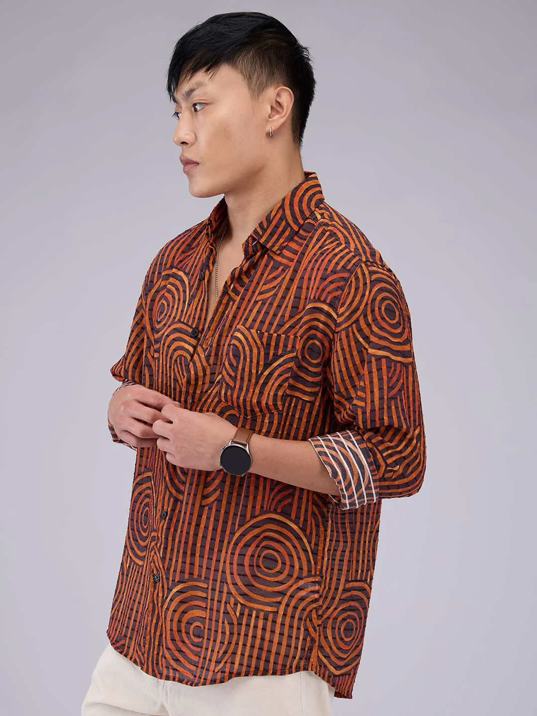 Phantasm Black Horizontal Dobby Striped Shirt - Image 6