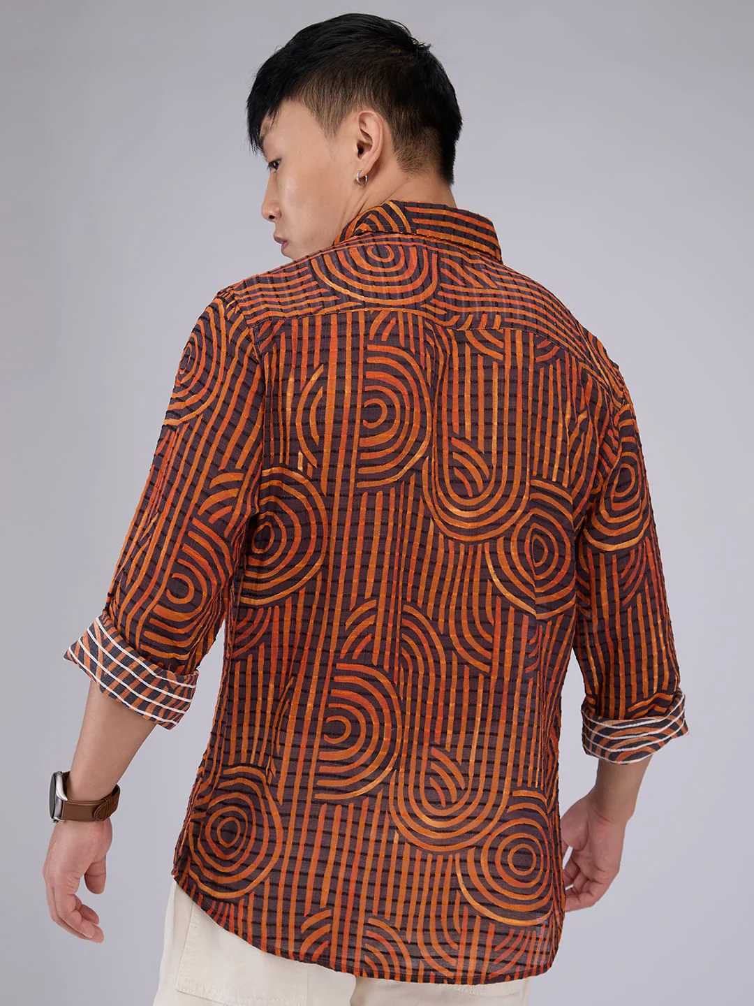Phantasm Black Horizontal Dobby Striped Shirt - Image 7