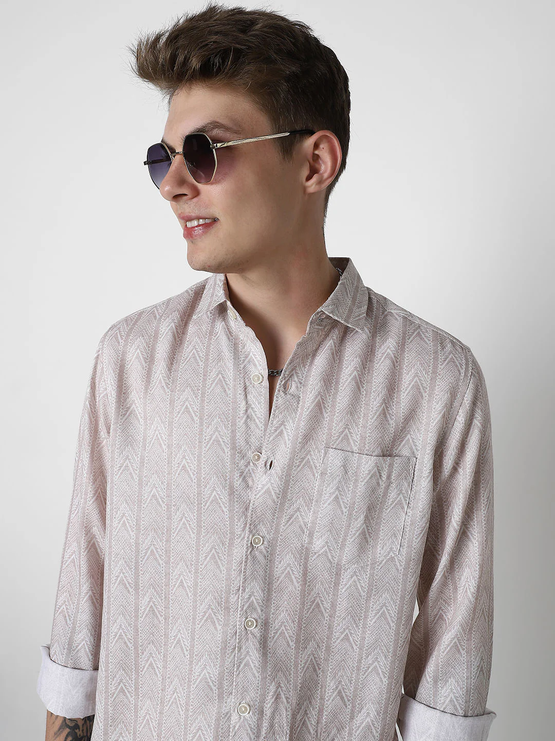 Picturesque Beige Printed Shirt - Image 2