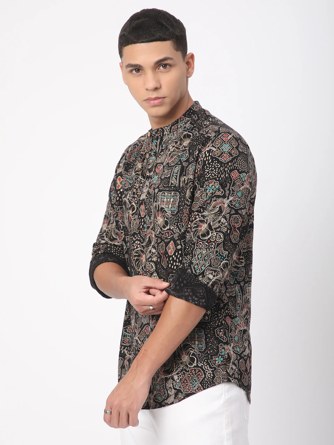 Picturesque Multicolour Foil Printed Kurta - Image 6