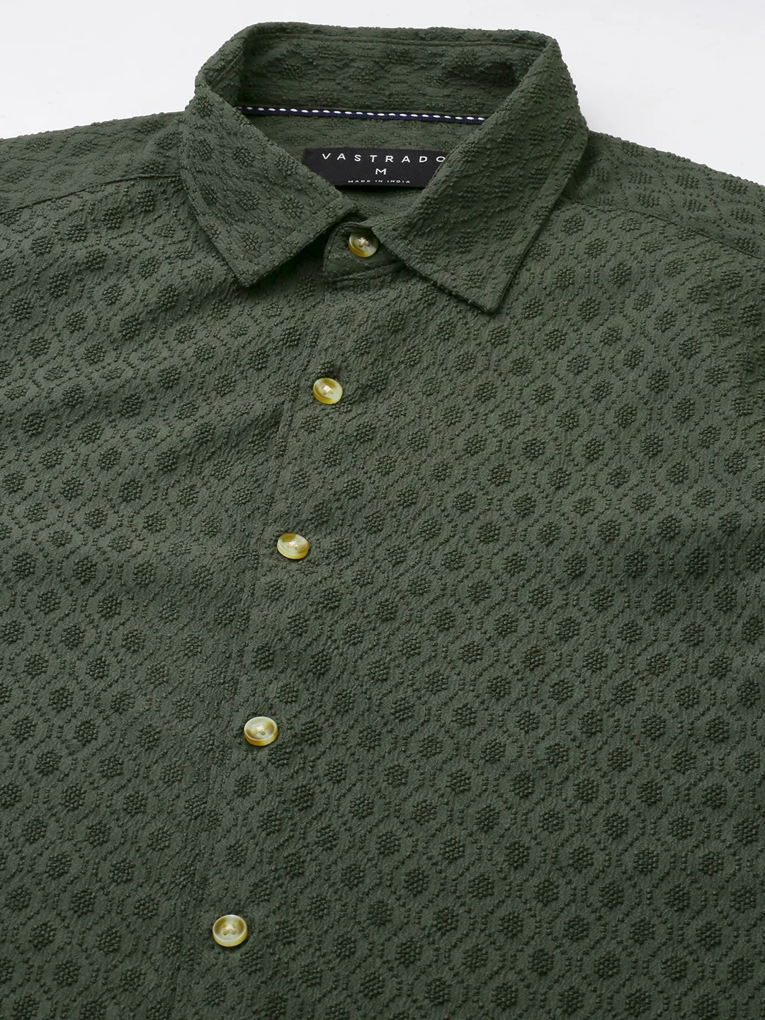 Pine Green Diamond Jacquard Shirt - Image 3
