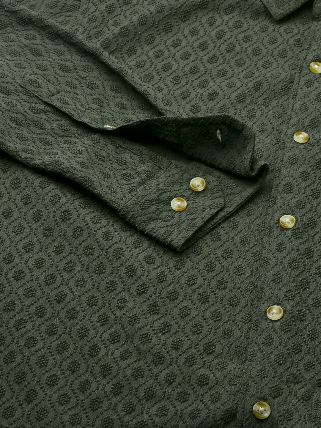 Pine Green Diamond Jacquard Shirt - Image 8