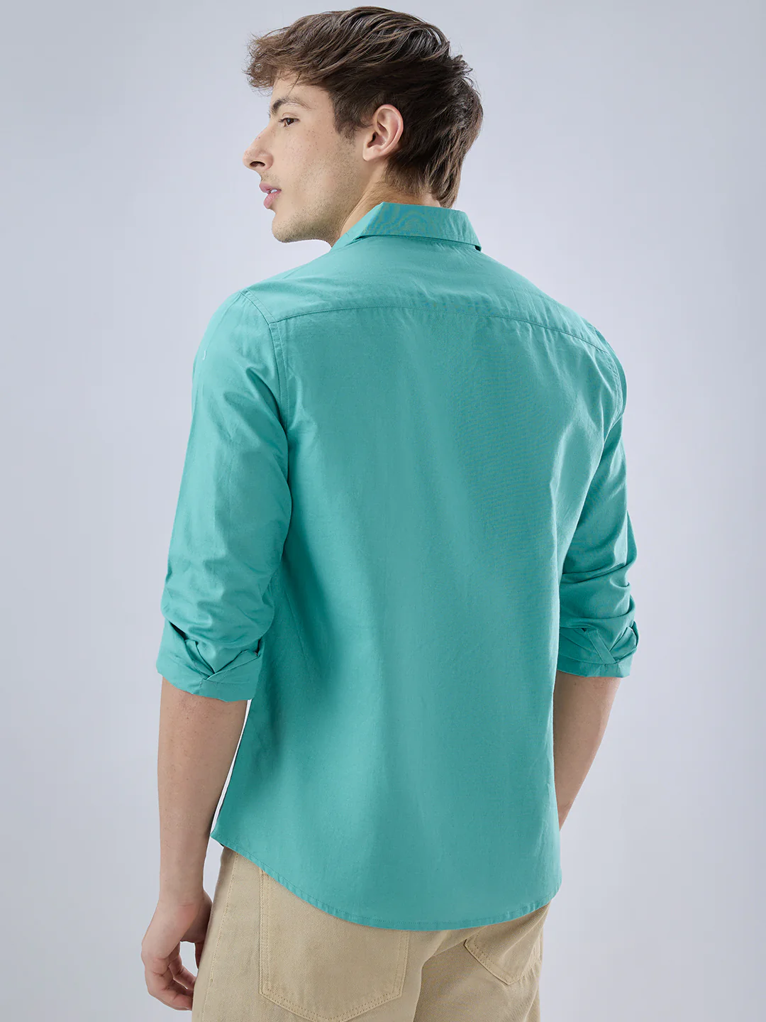 Pine Green Slub Textured Everyday Shirt - Image 6