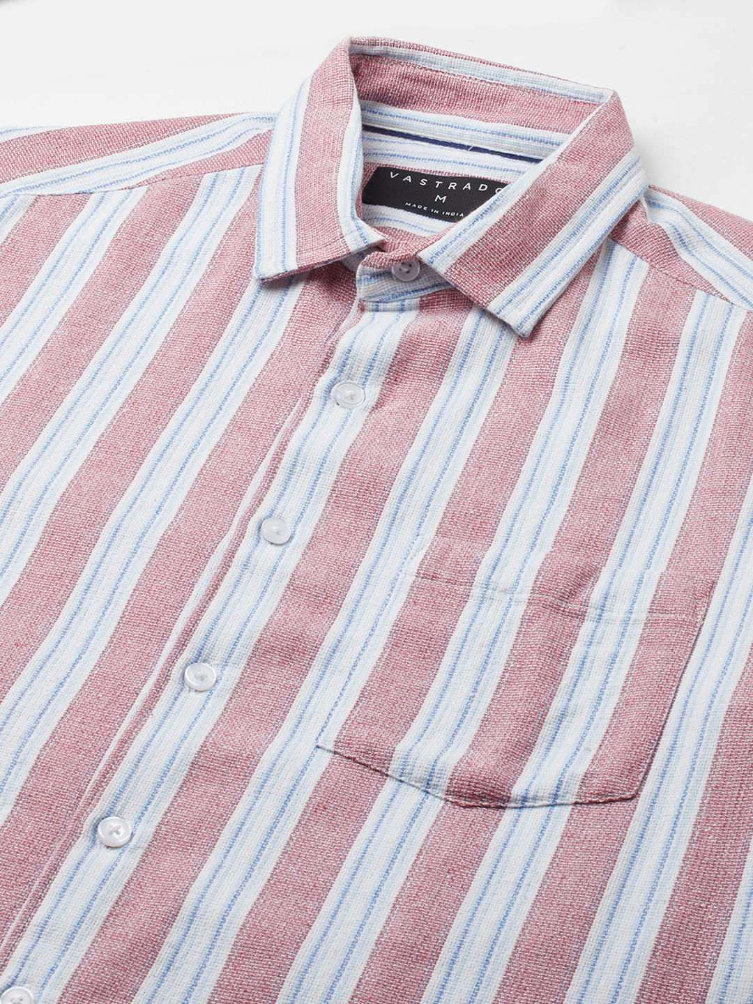 Pink & Blue Broad Striped Shirt - Image 3