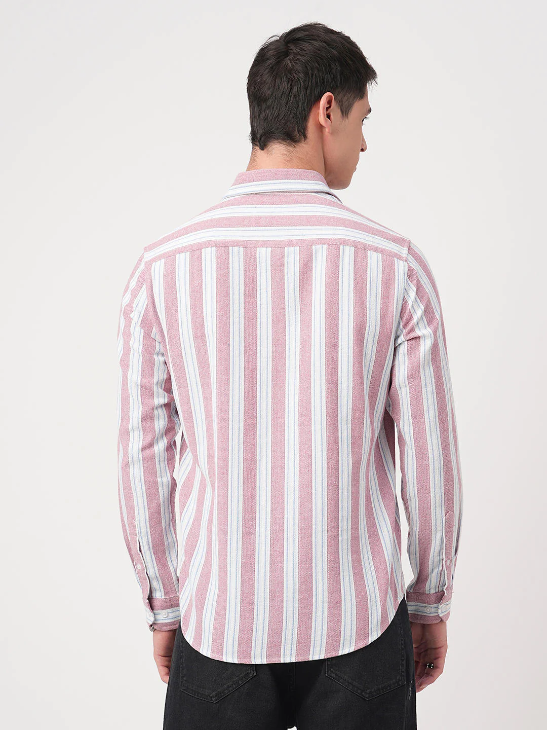 Pink & Blue Broad Striped Shirt - Image 7