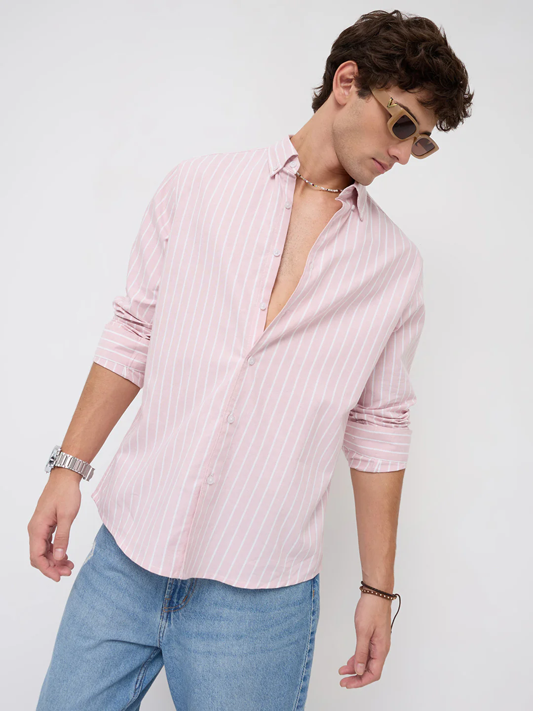 Pink Candy Striped Button-Down Collar Oxford Shirt - Image 2
