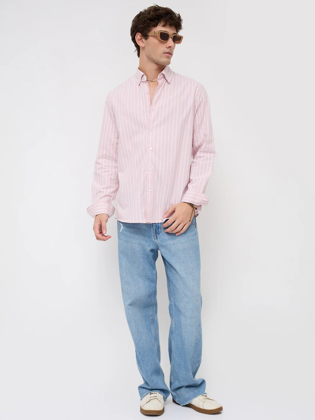Pink Candy Striped Button-Down Collar Oxford Shirt - Image 8