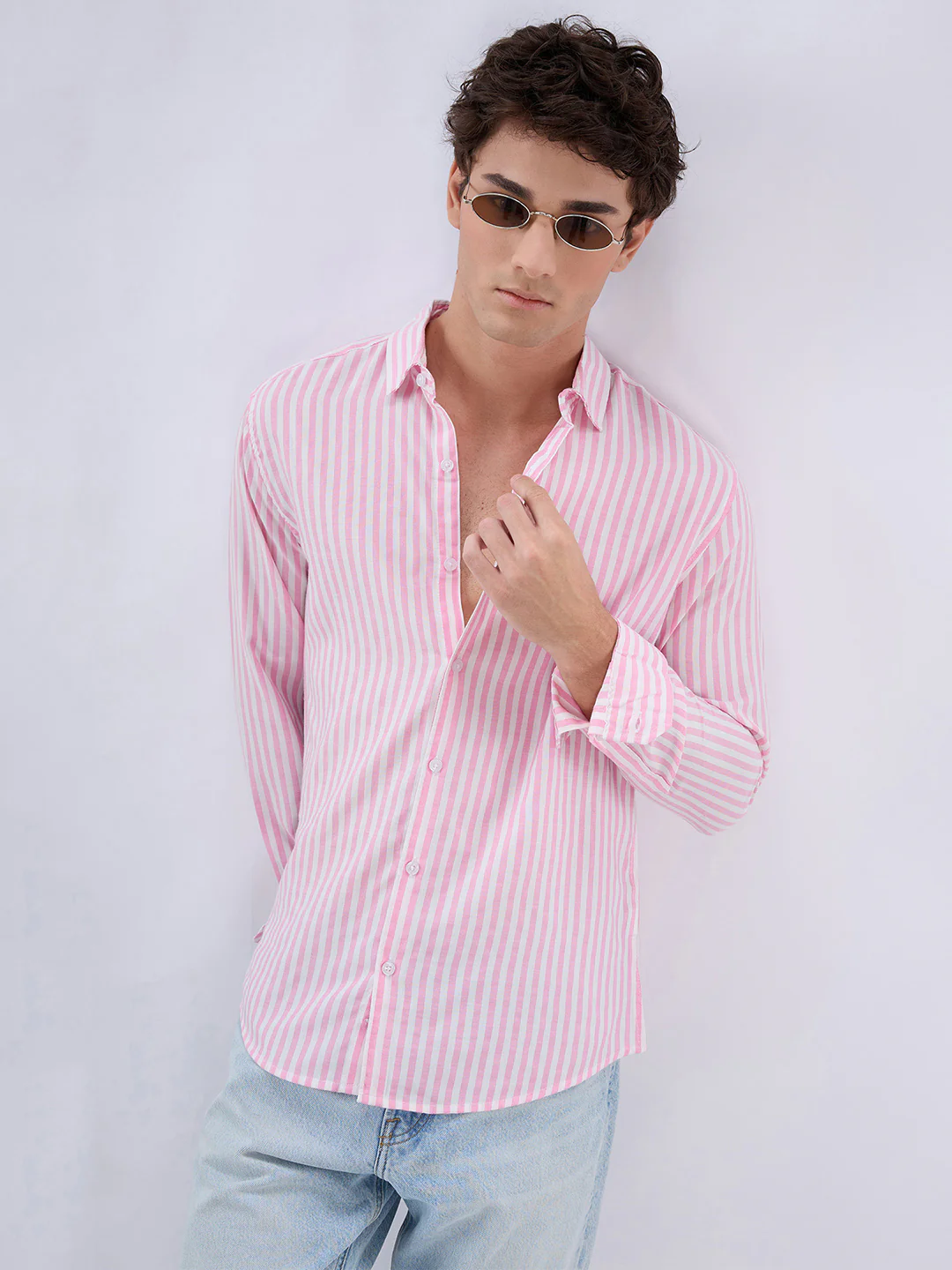 Pink Candy Striped Vacation Shirt - Image 2