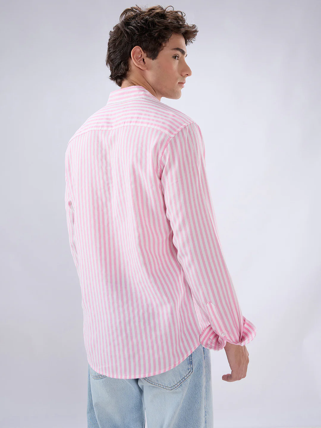 Pink Candy Striped Vacation Shirt - Image 7