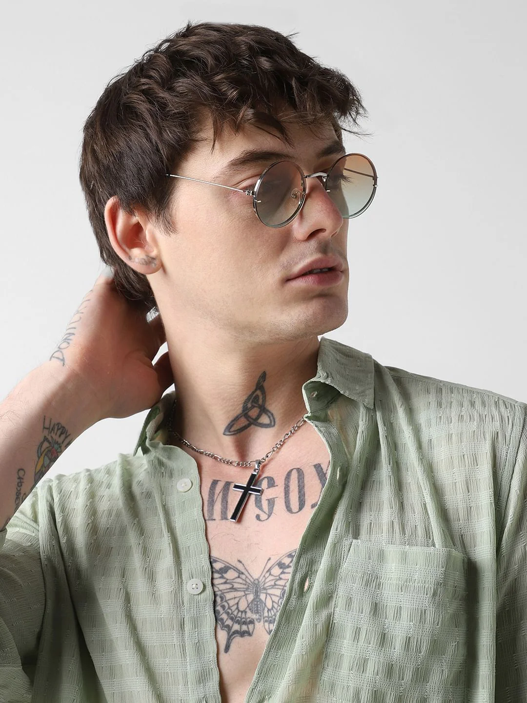 Pista Green Dobby Striped Shirt - Image 2