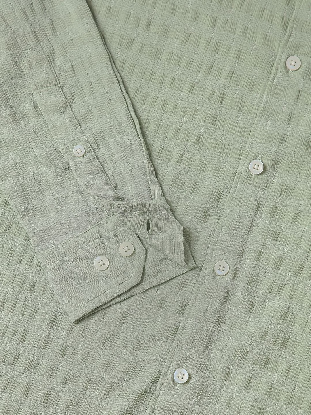 Pista Green Dobby Striped Shirt - Image 3