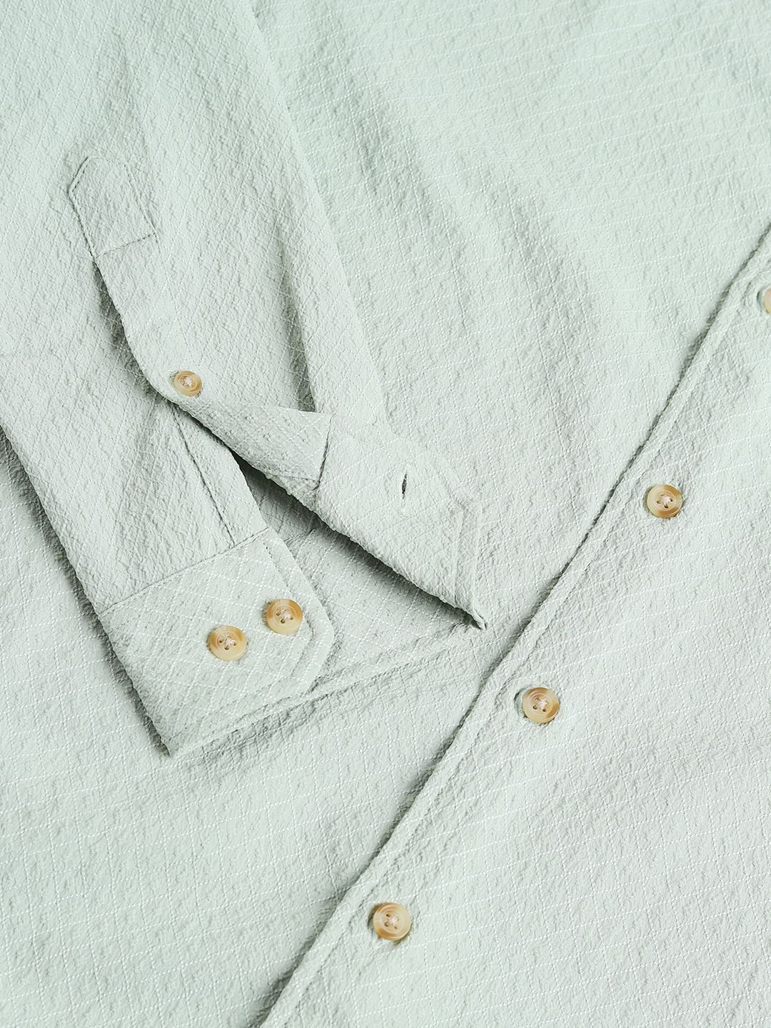 Pista Green Lozenge Patterned Shirt - Image 3