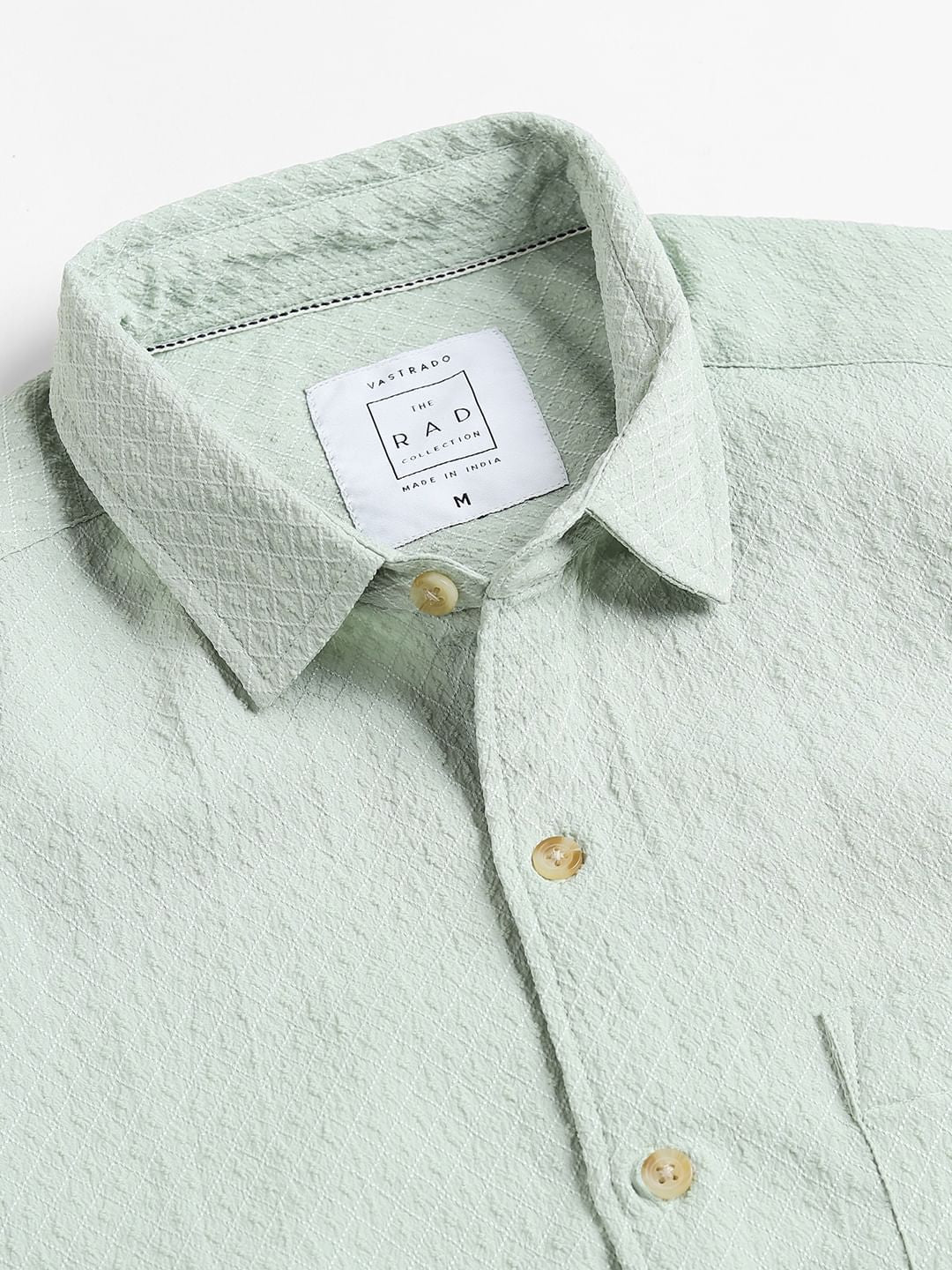 Pista Green Lozenge Patterned Shirt - Image 9