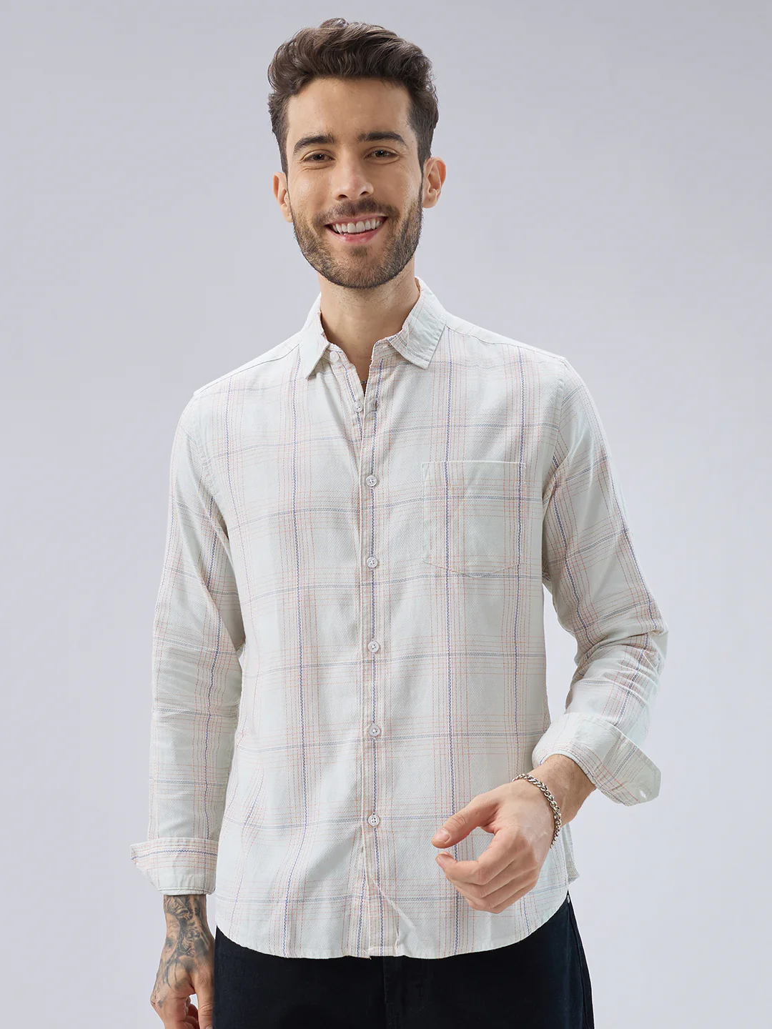 Pista Green Multi Checks Shirt - Image 5