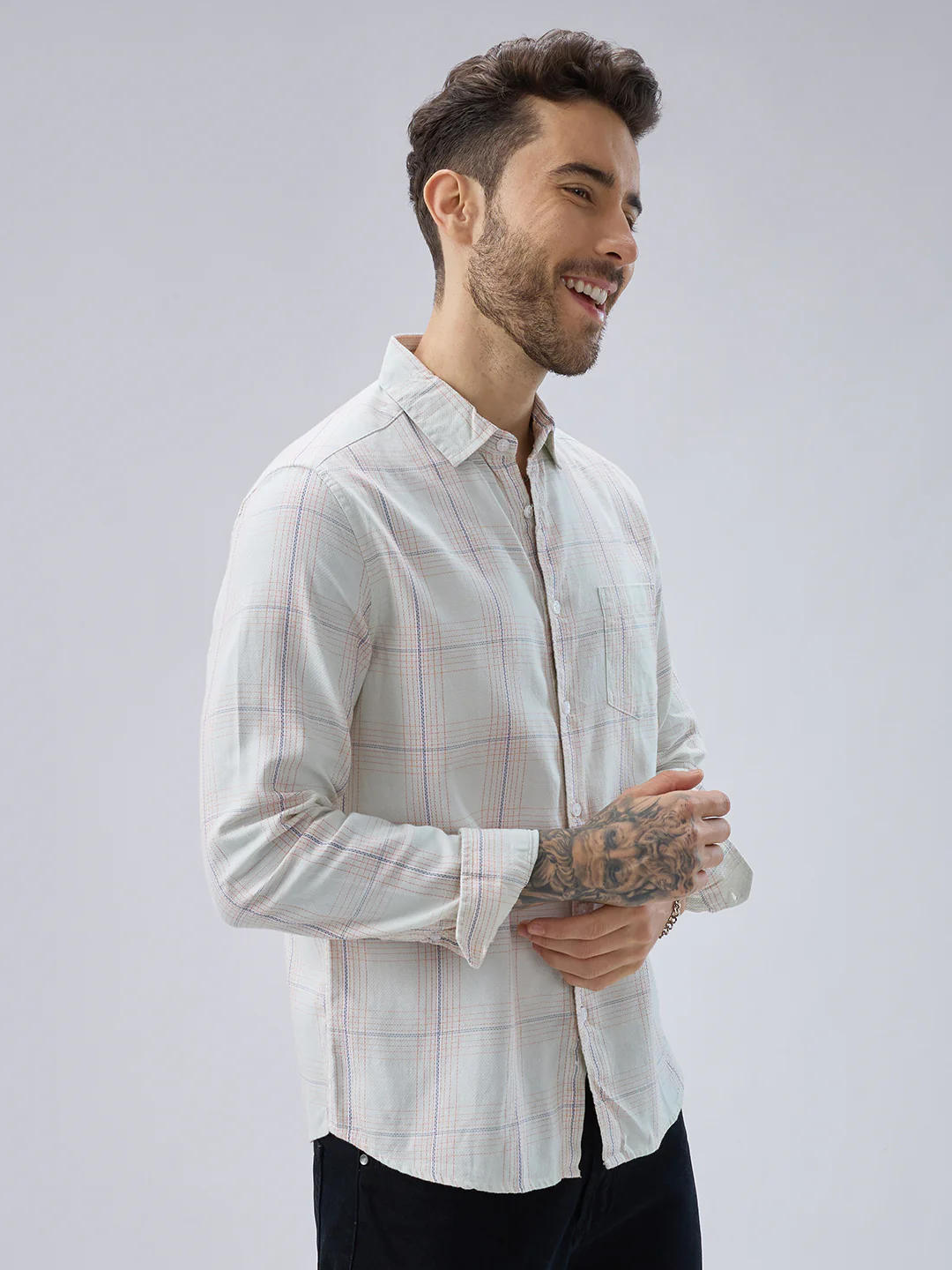Pista Green Multi Checks Shirt - Image 6
