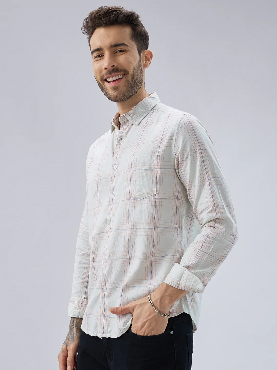 Pista Green Multi Checks Shirt - Image 7