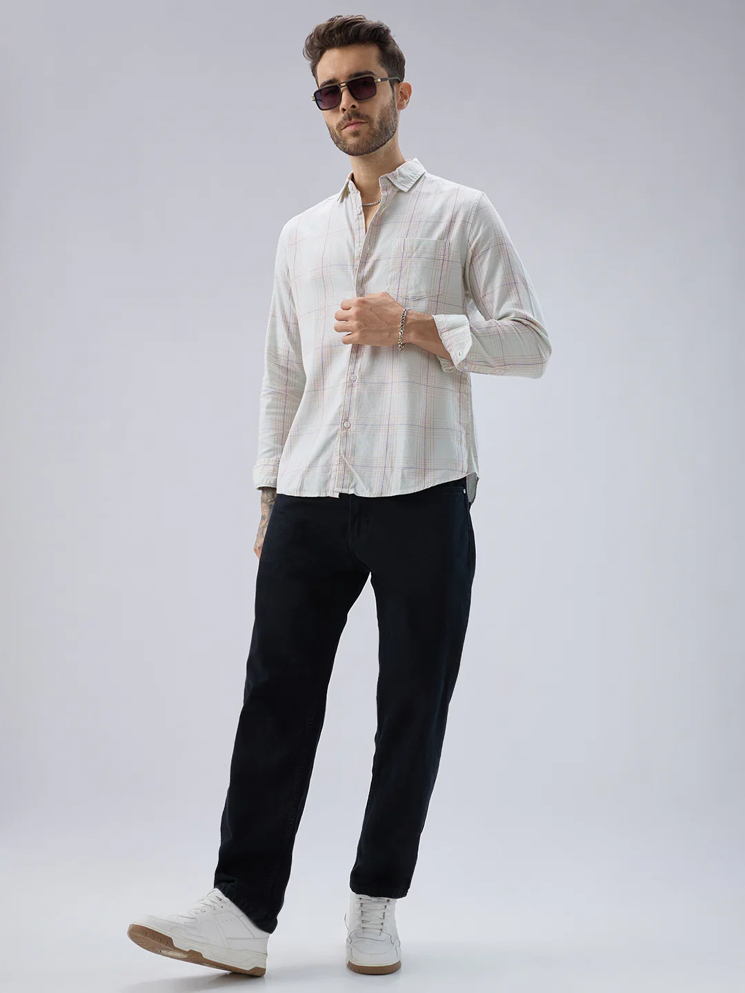 Pista Green Multi Checks Shirt - Image 9
