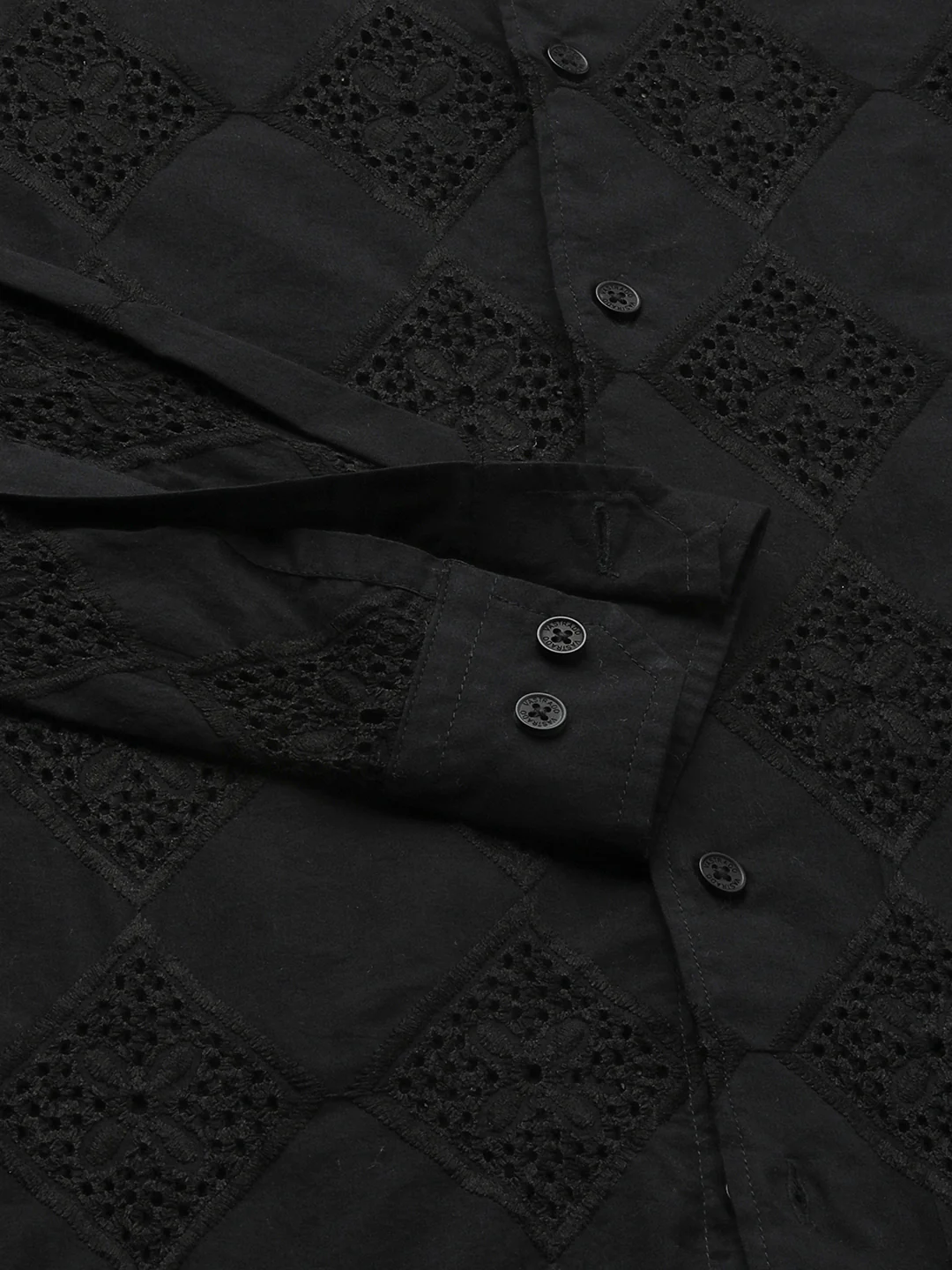 Pitch Black Diamond Schiffli Shirt - Image 9