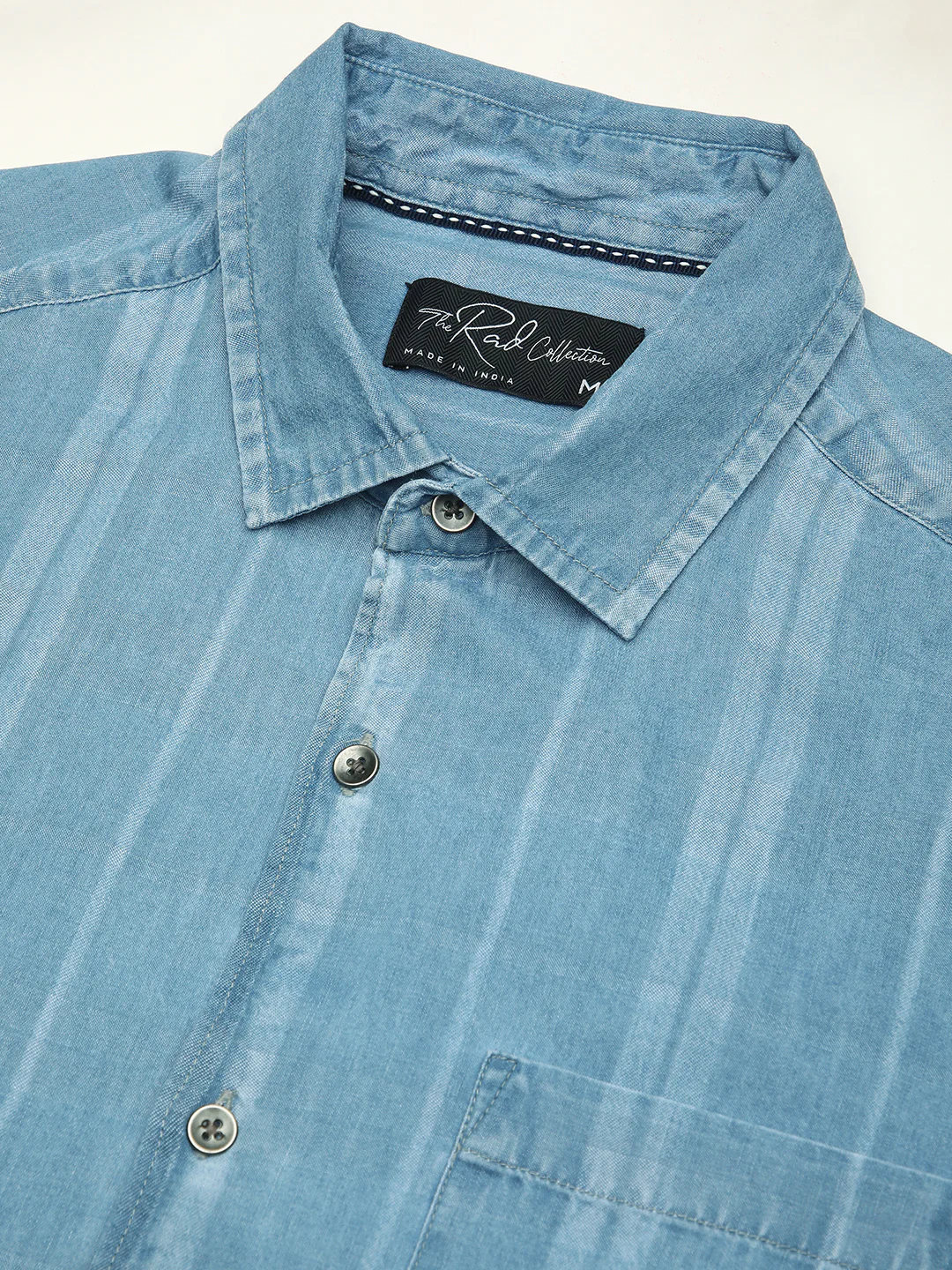 Plush Denim Vertical Stripe Shirt - Image 3