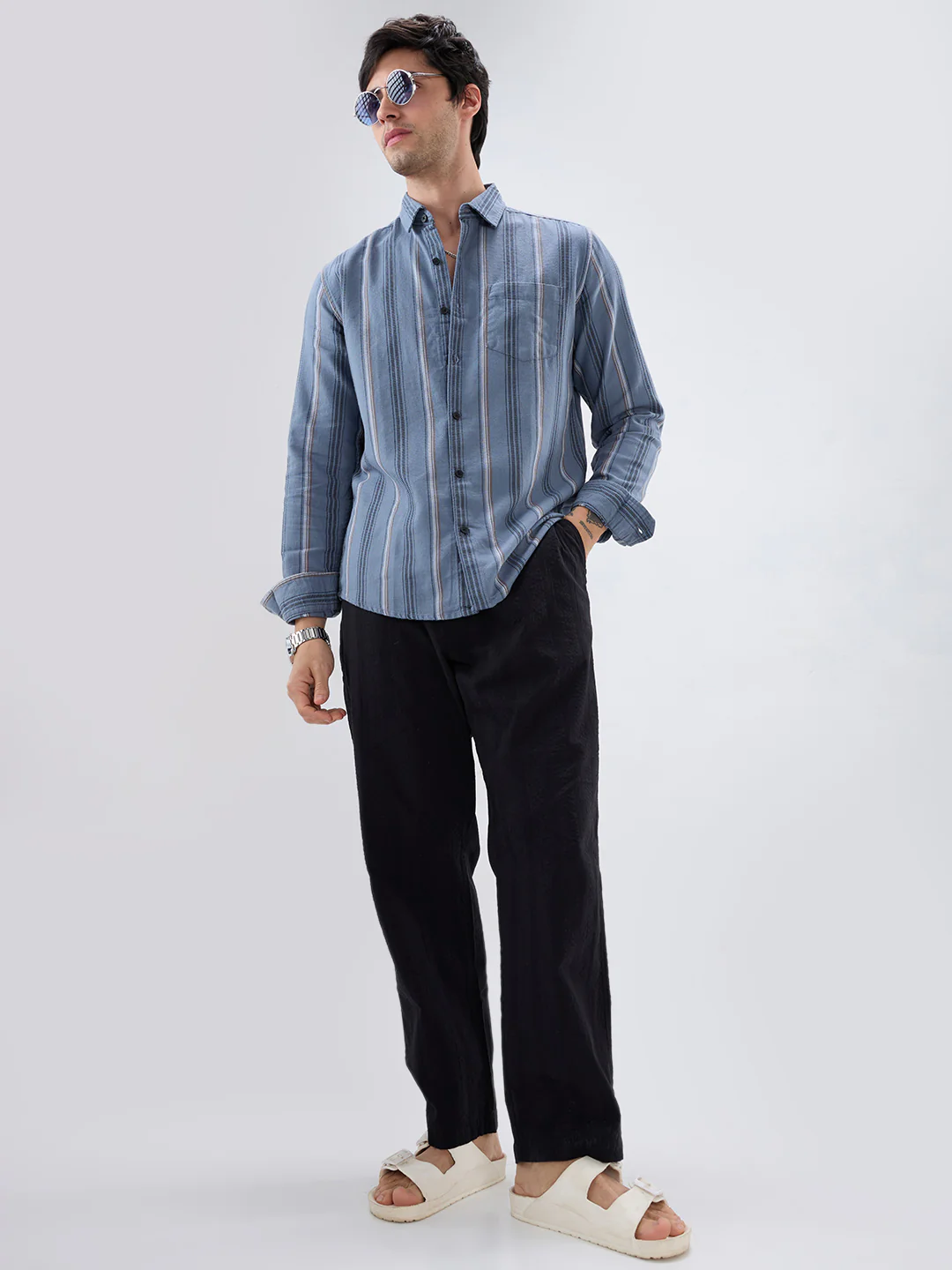 Power Grey Harmony Striped Shirt - Image 8
