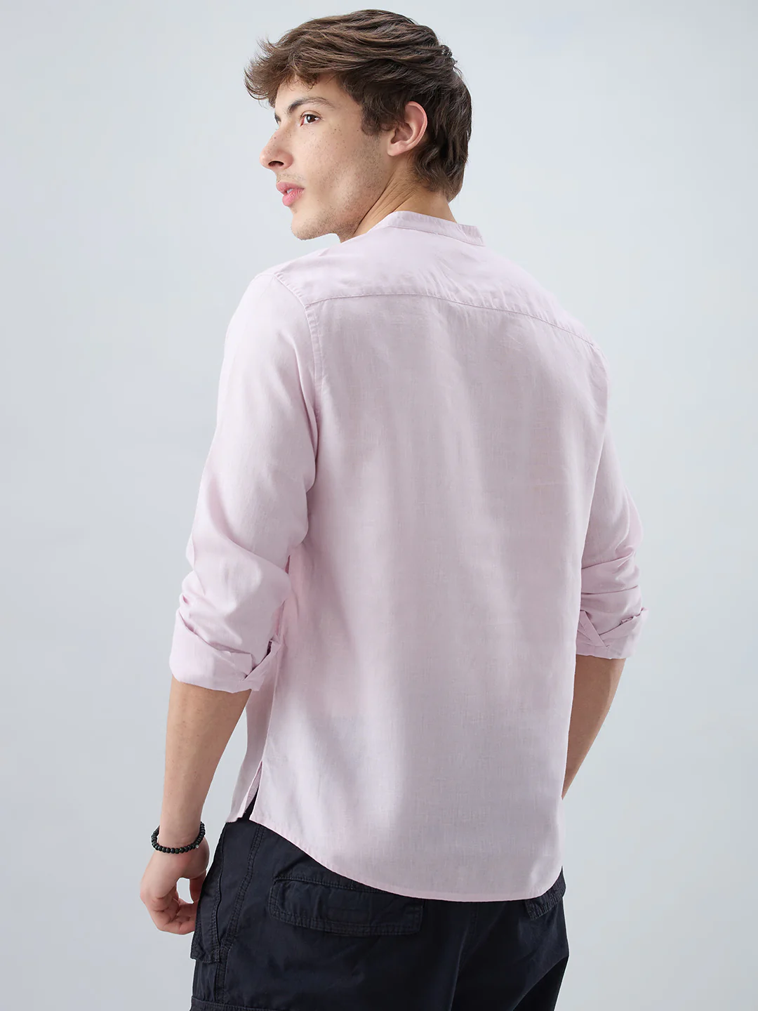 Premium Baby Pink Linen Blend Kurta - Image 7