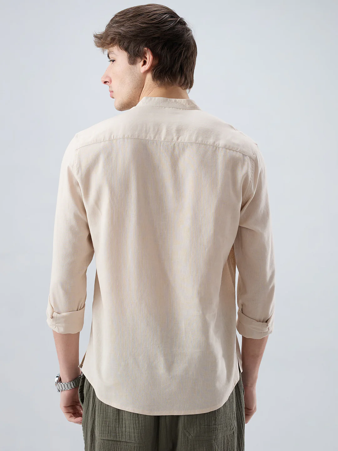 Premium Beige Linen Blend Kurta - Image 7