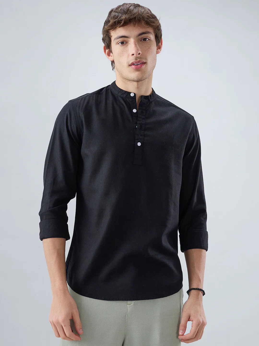 Premium Black Linen Blend Kurta - Image 5