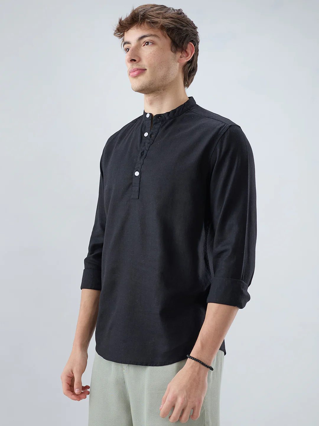 Premium Black Linen Blend Kurta - Image 6