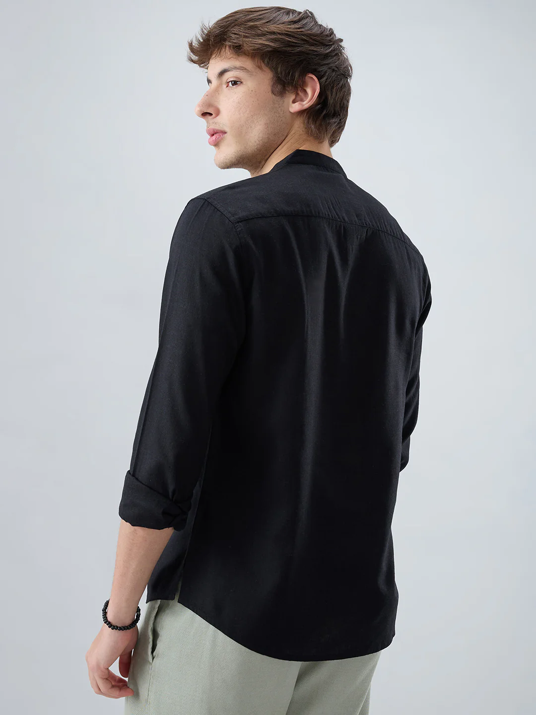 Premium Black Linen Blend Kurta - Image 7