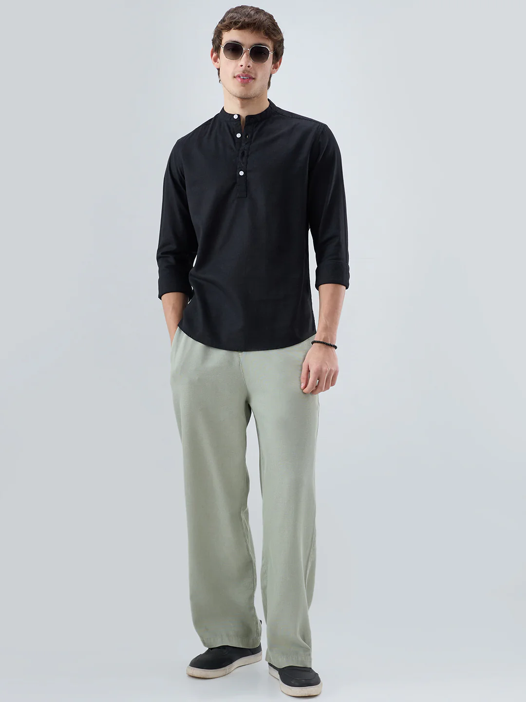 Premium Black Linen Blend Kurta - Image 8