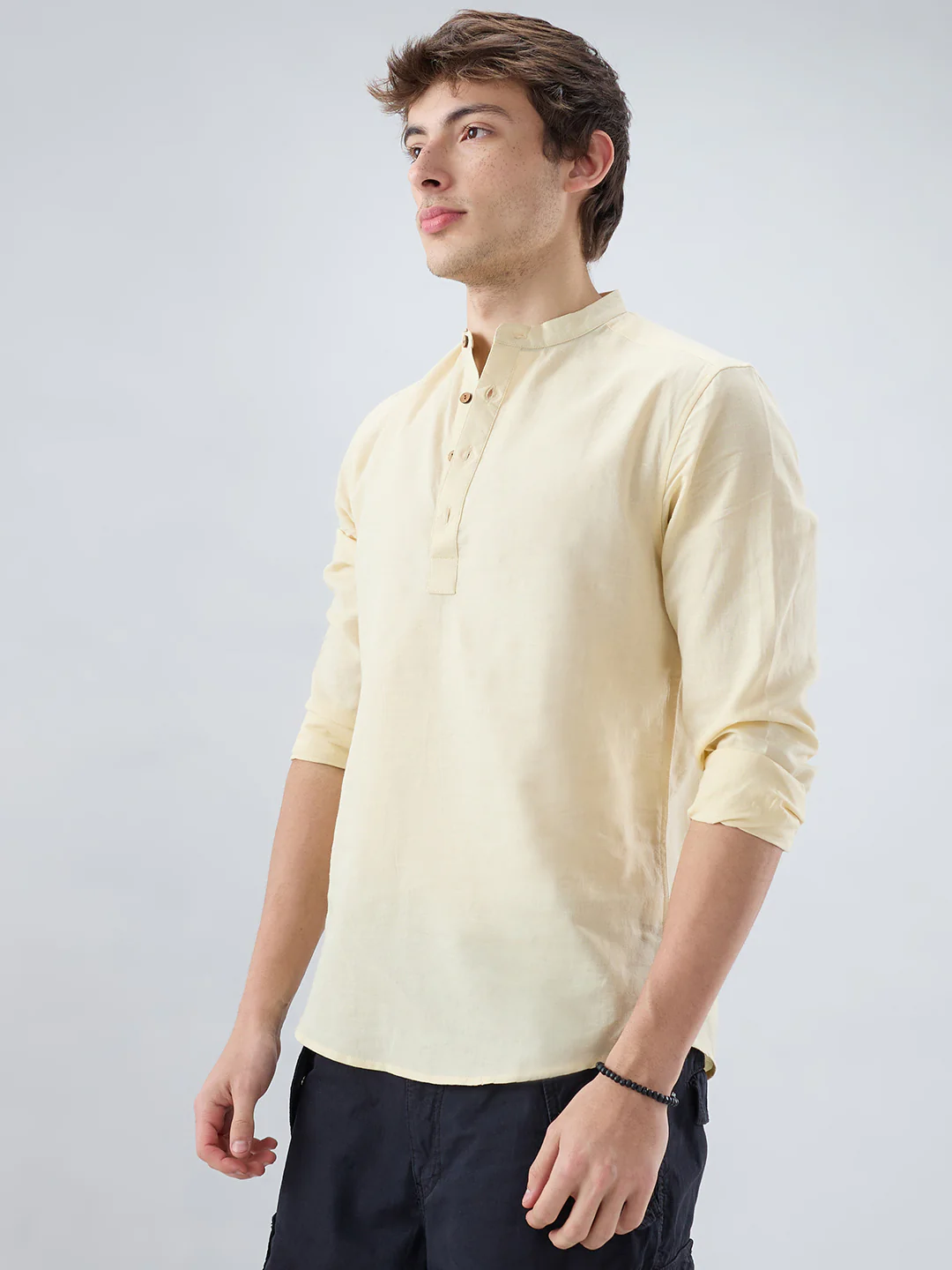 Premium Butter Yellow Linen Blend Kurta - Image 6