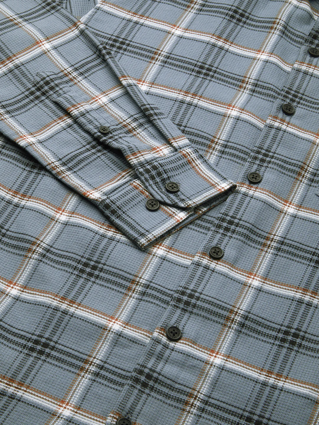 Premium Cotton Air Force Blue Plaid Checks Shirt - Image 3