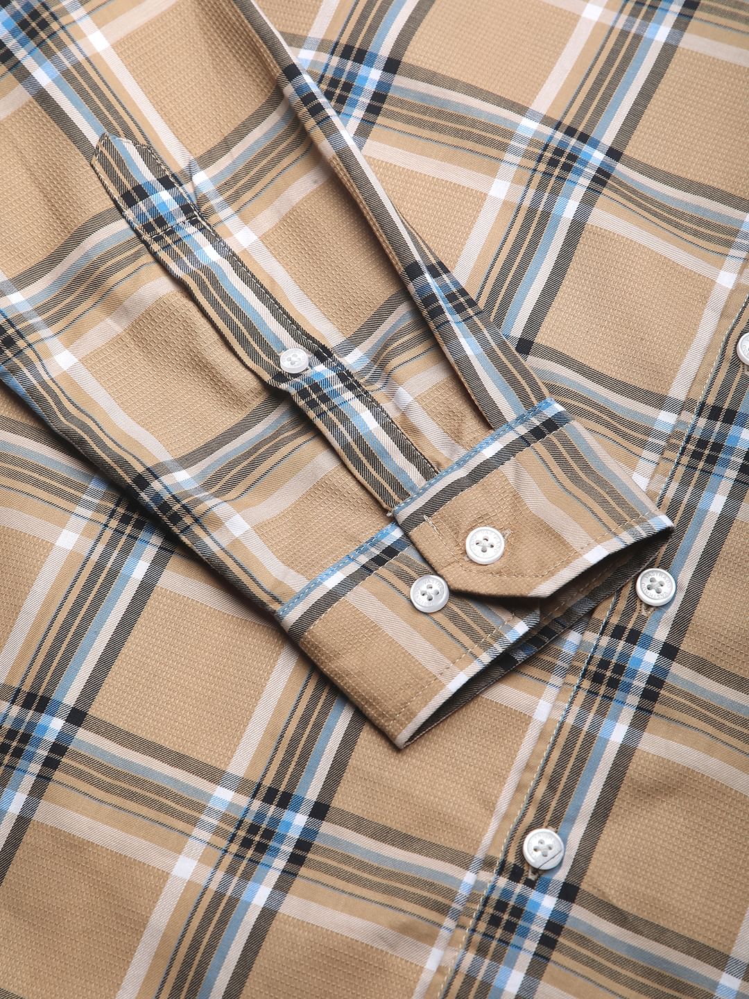 Premium Cotton Alluring Khaki Broad Checks Shirt - Image 9