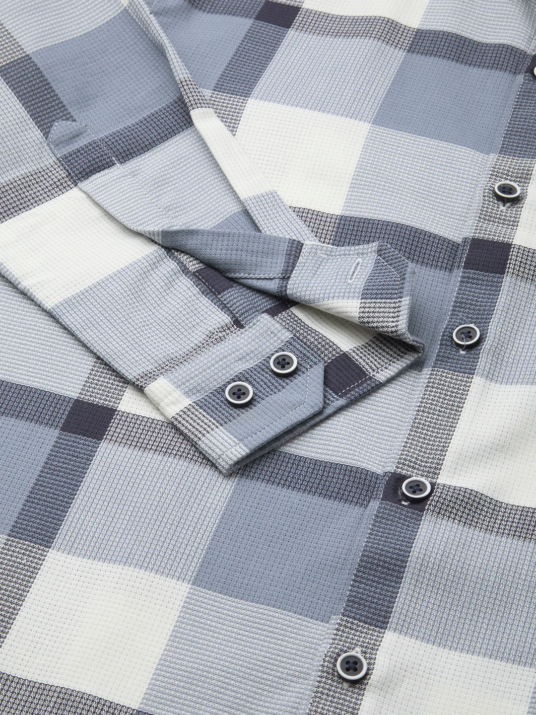 Premium Cotton Blue Glacier Grid Plaid Checks shirt - Image 9