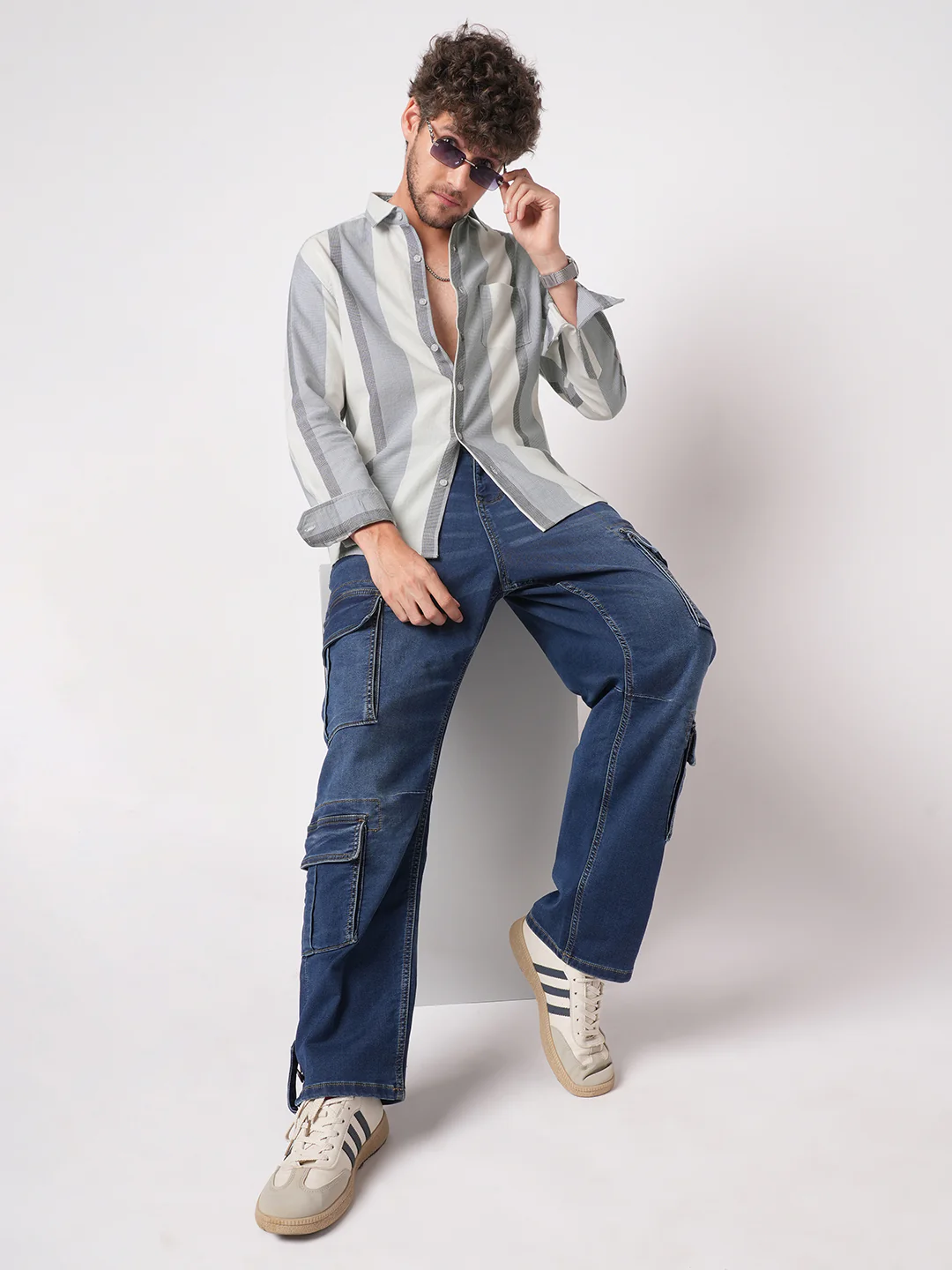 Premium Cotton Classic Dual Tone Broad Stripes Shirt - Image 8