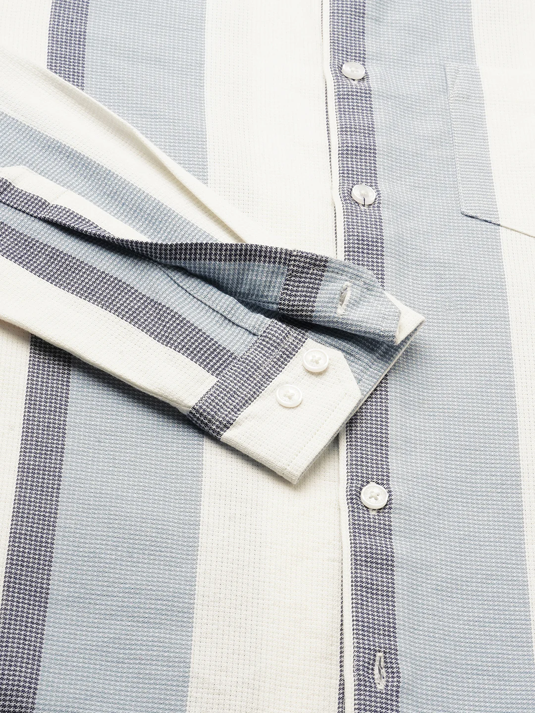Premium Cotton Classic Dual Tone Broad Stripes Shirt - Image 9