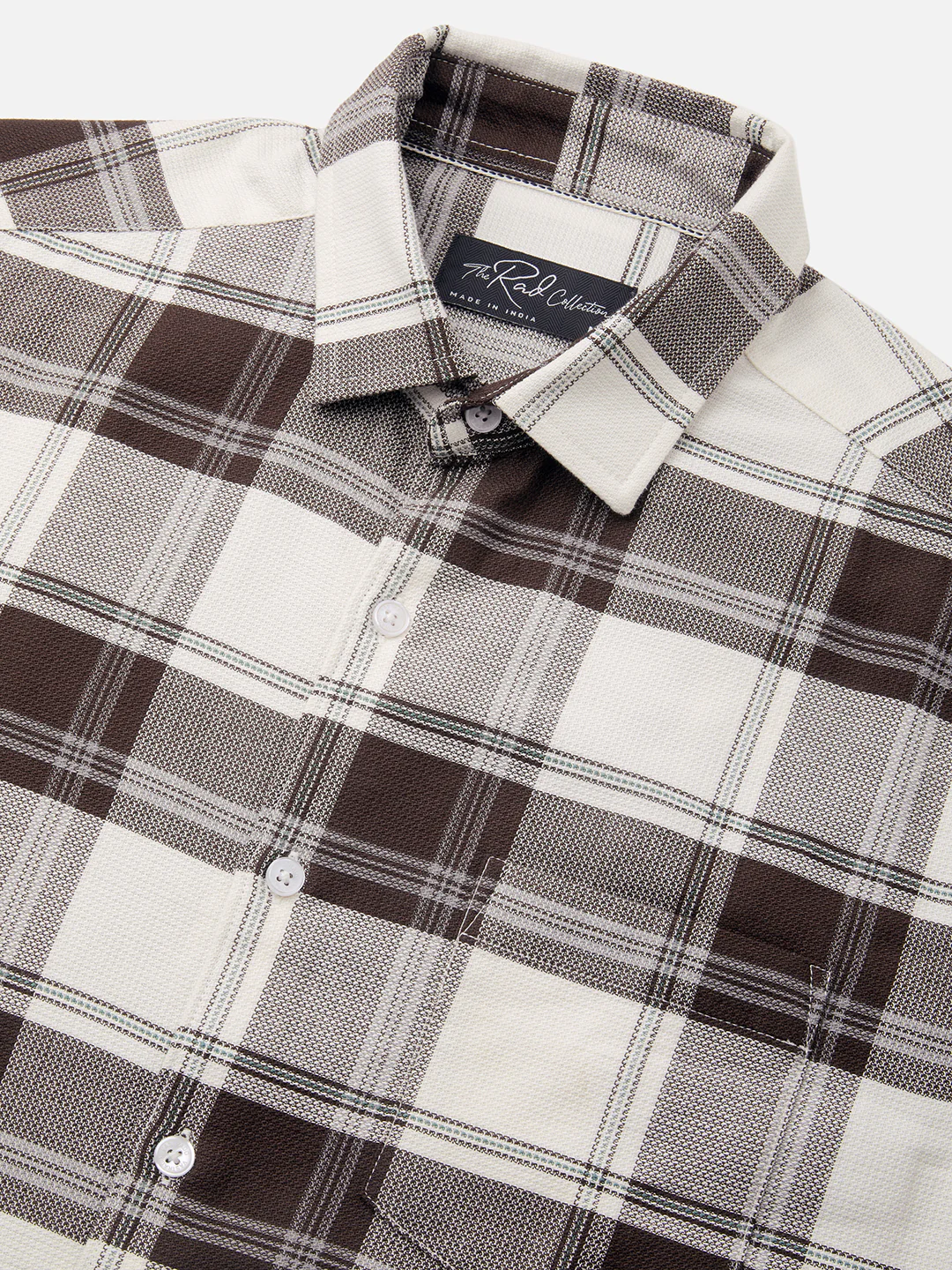 Premium Cotton Classic White & Brown Tartan Checks - Image 3
