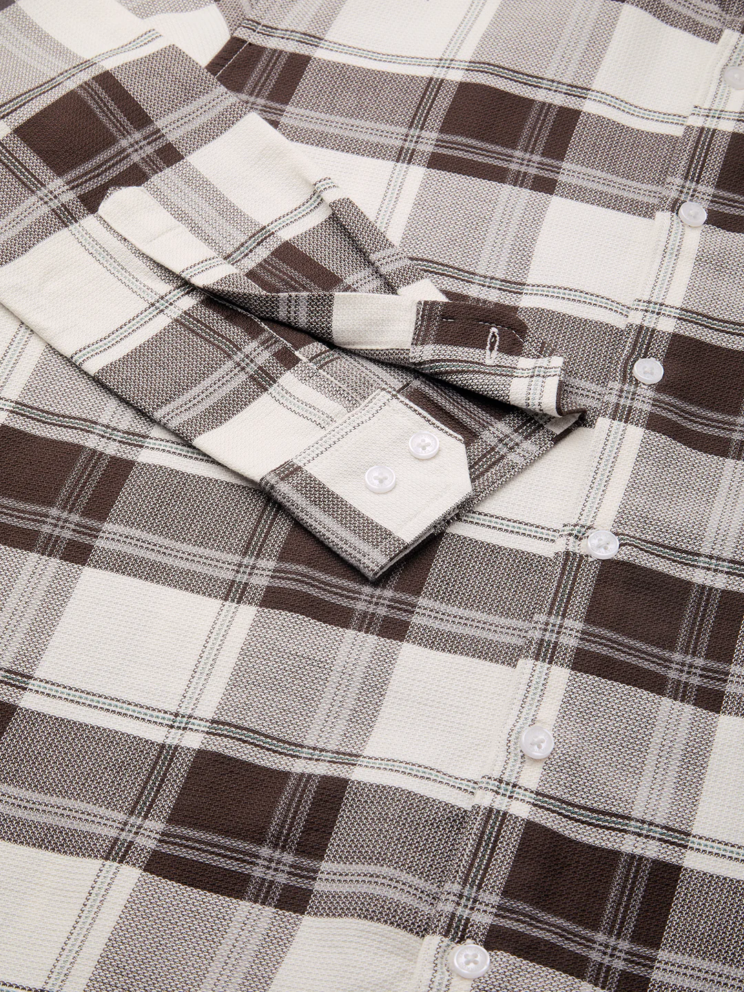 Premium Cotton Classic White & Brown Tartan Checks - Image 9