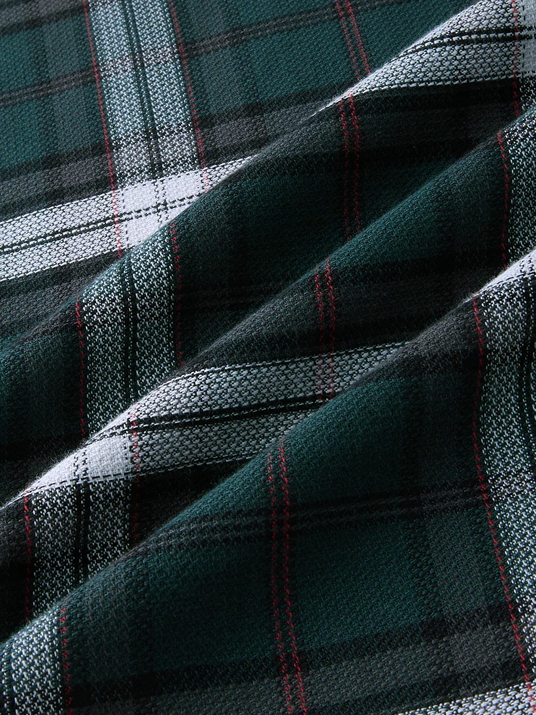 Premium Cotton Deep Forest Green Contrast Checks Shirt - Image 10