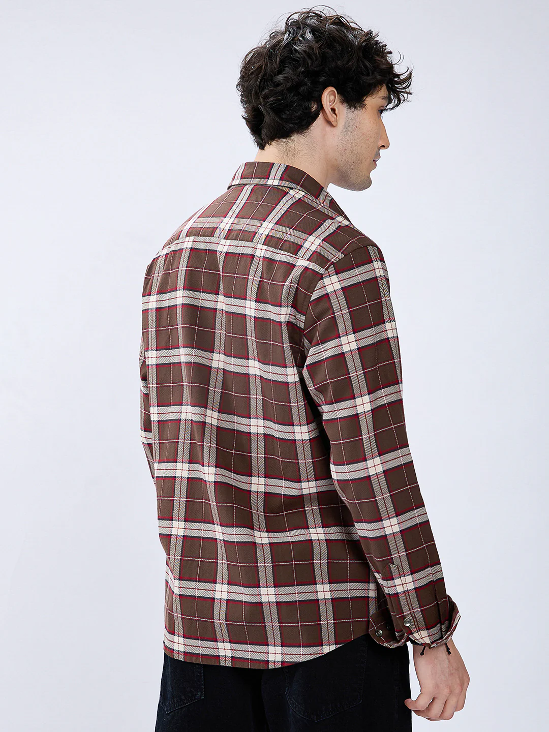 Premium Cotton Elegant Checkmate Brown Shirt - Image 7