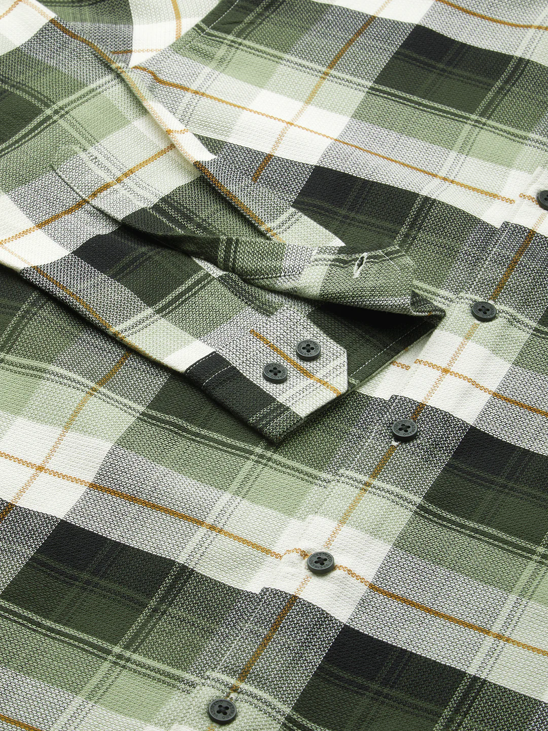 Premium Cotton Elegant Green Vibe Check Shirt - Image 8
