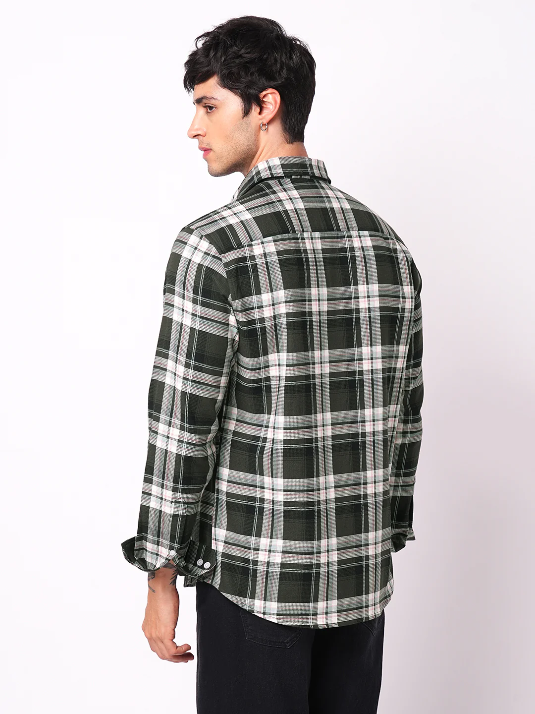 Premium Cotton Evergreen Plaid Checks Opulent Shirt - Image 7