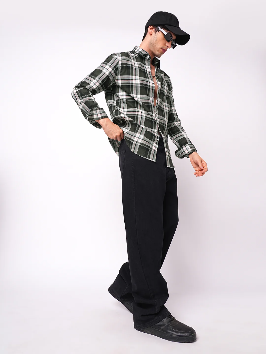 Premium Cotton Evergreen Plaid Checks Opulent Shirt - Image 8