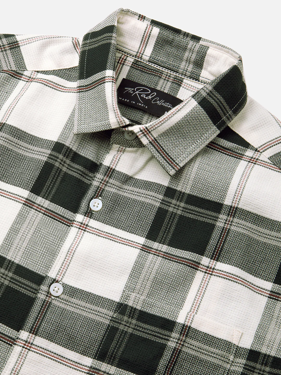 Premium Cotton Ivory Forest Plaid Checks Shirt - Image 3