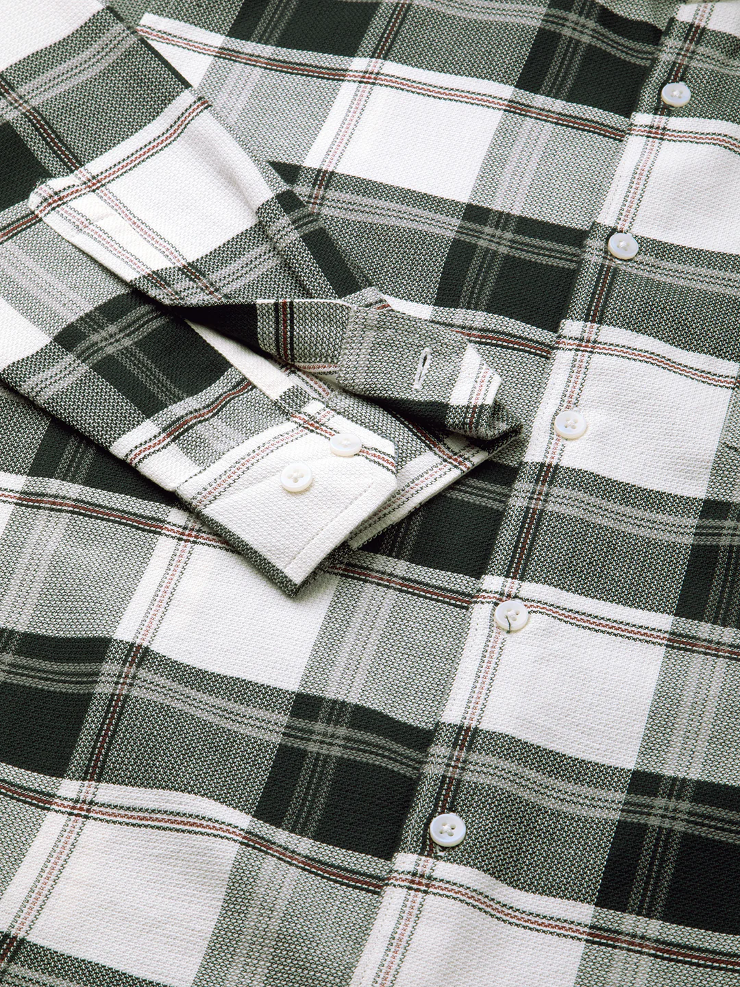 Premium Cotton Ivory Forest Plaid Checks Shirt - Image 8