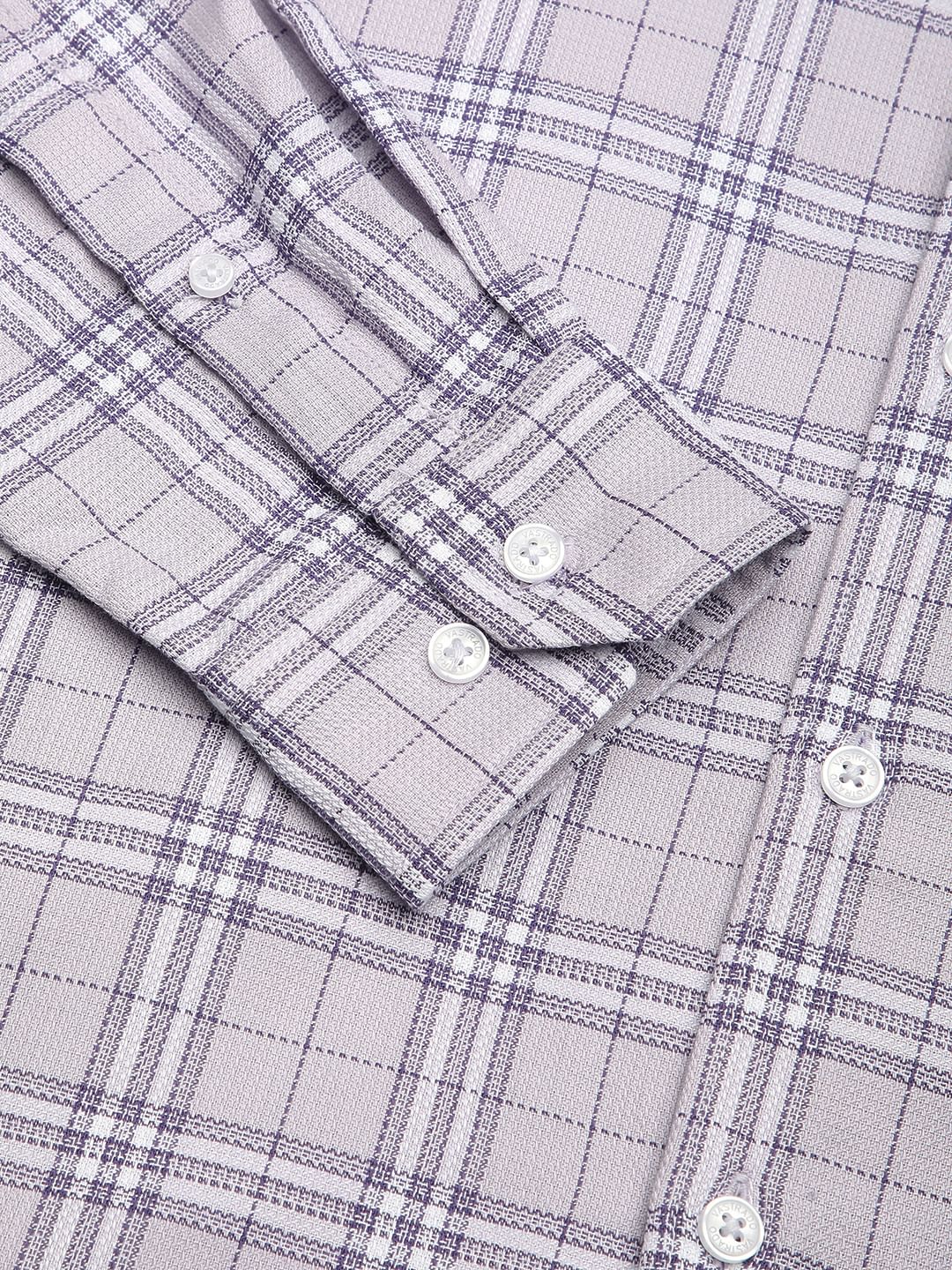 Premium Cotton Lilac & White Tartan Checked Shirt - Image 8