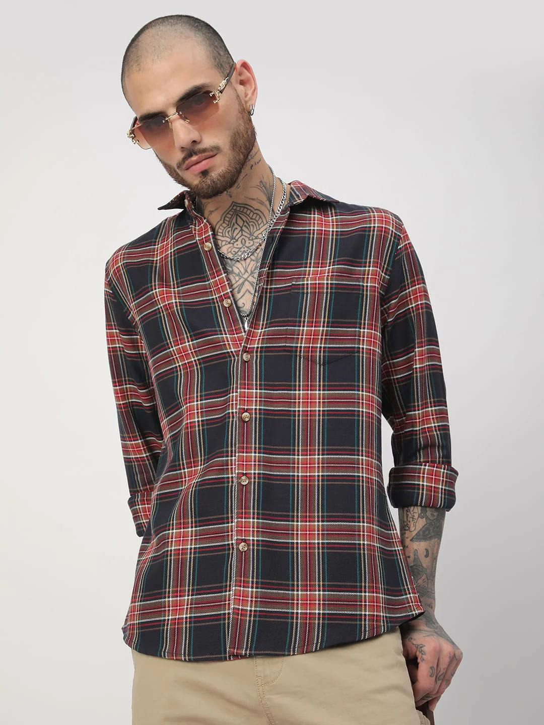 Premium Cotton Multicolour Checkered Shirt - Image 2