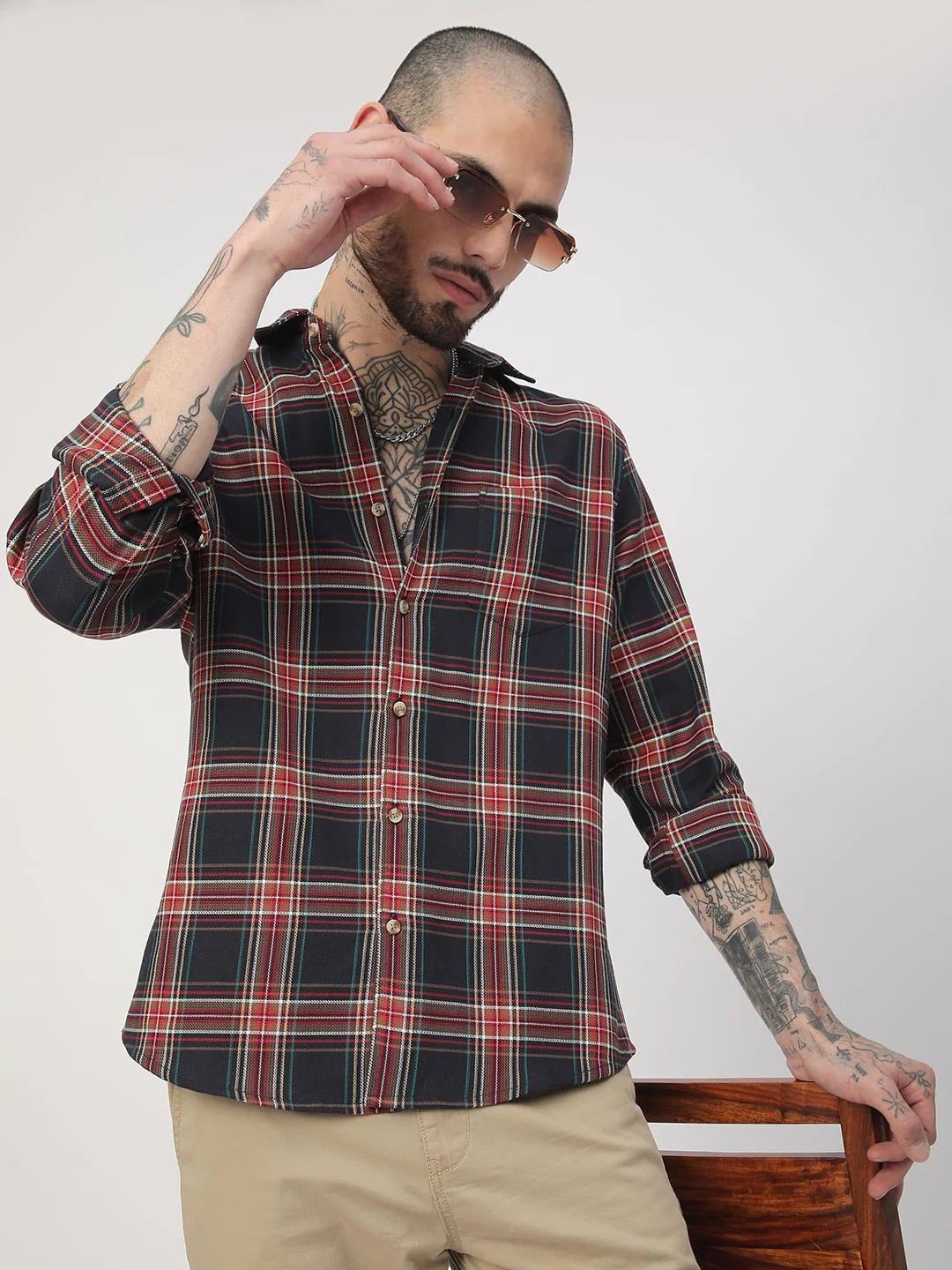 Premium Cotton Multicolour Checkered Shirt - Image 4